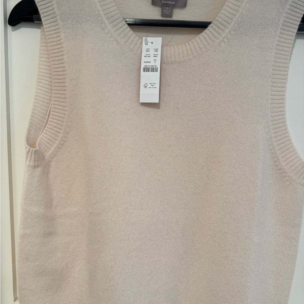 J. Crew Ivory Cashmere Vest - Picture 2 of 3